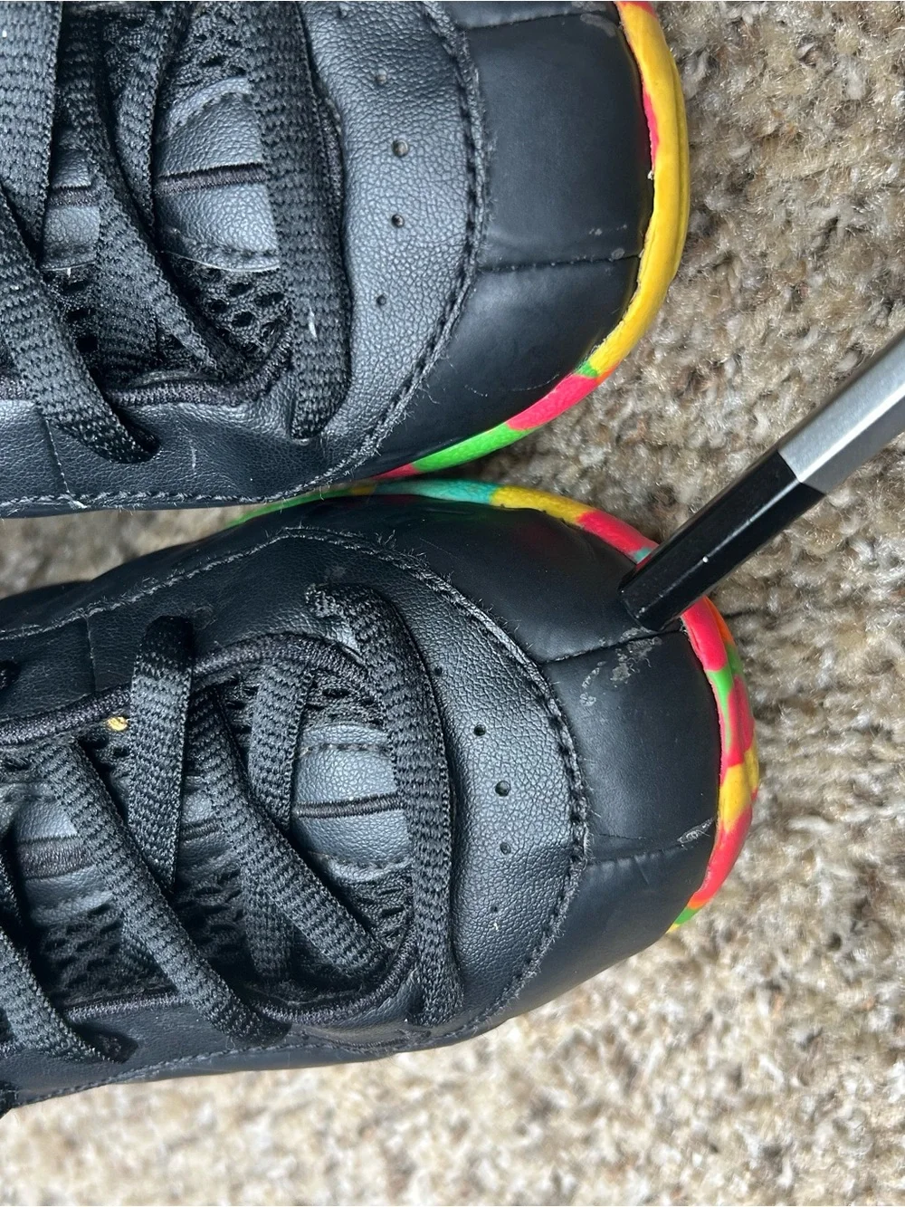 Nike youth Foamposite. Fruity Pebble Black.